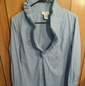 Soft surroundings light blue medium blouse